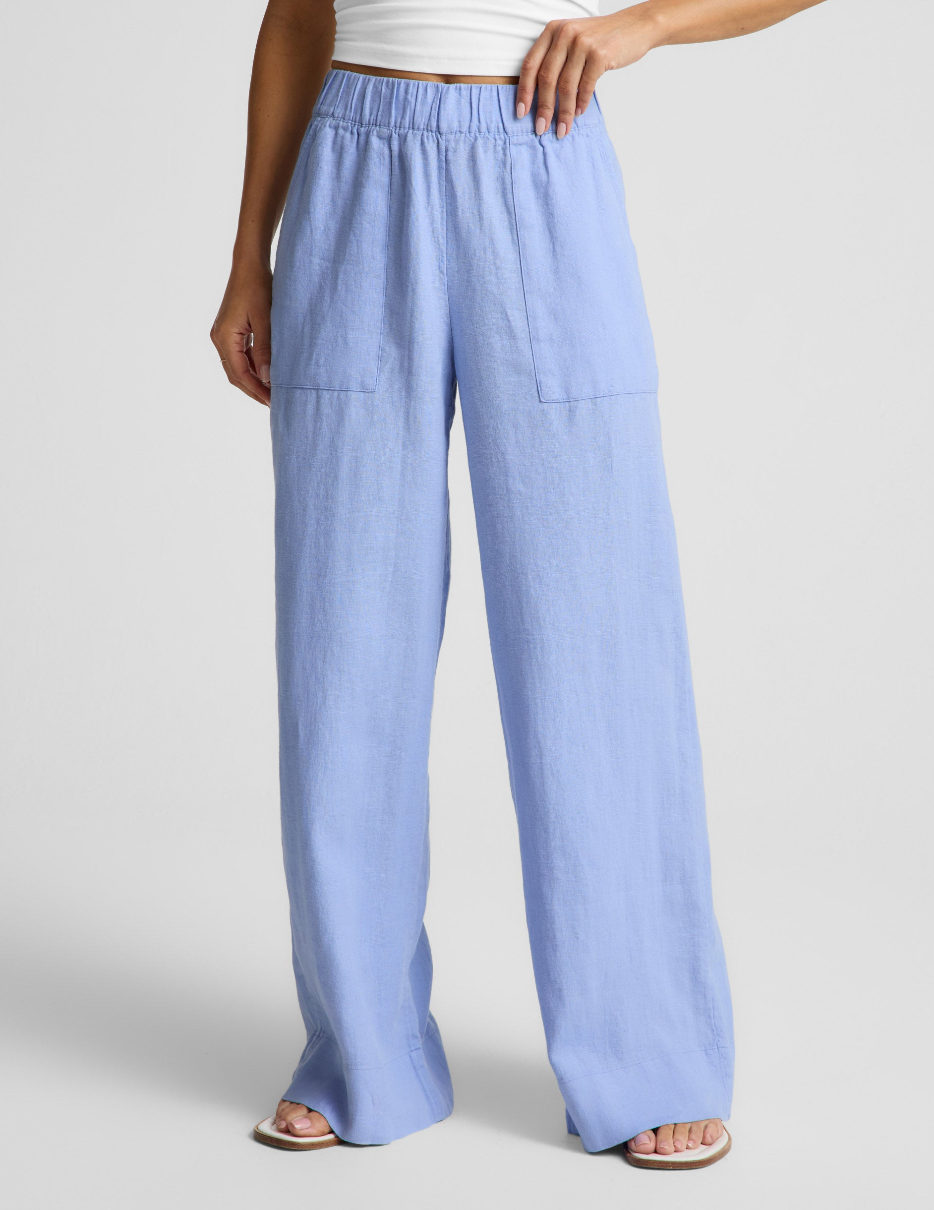 SoftWash Linen Easy Wide Leg Pant 29"