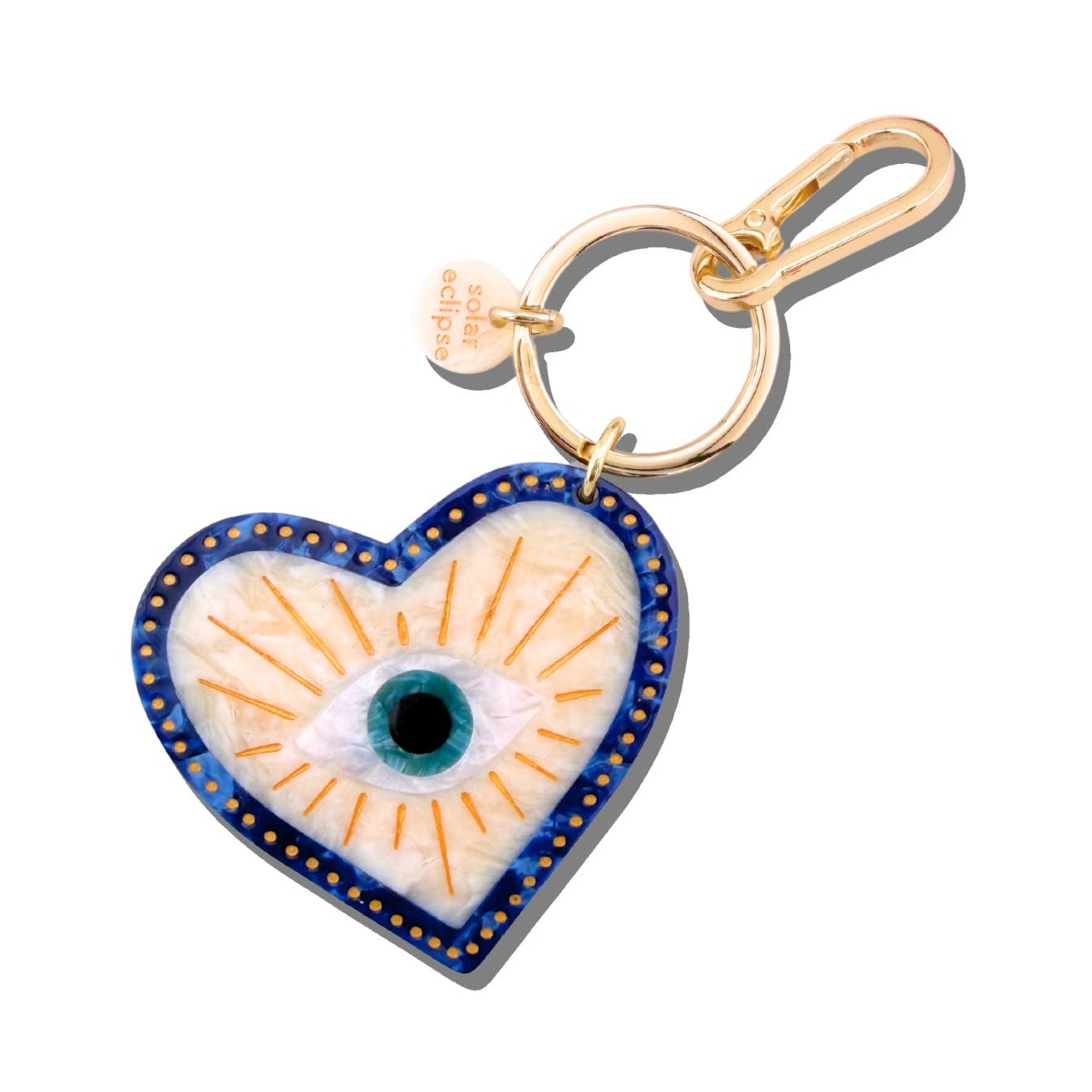 Hand-Painted Coastal Lucky Eye Bag Charm + Keychain