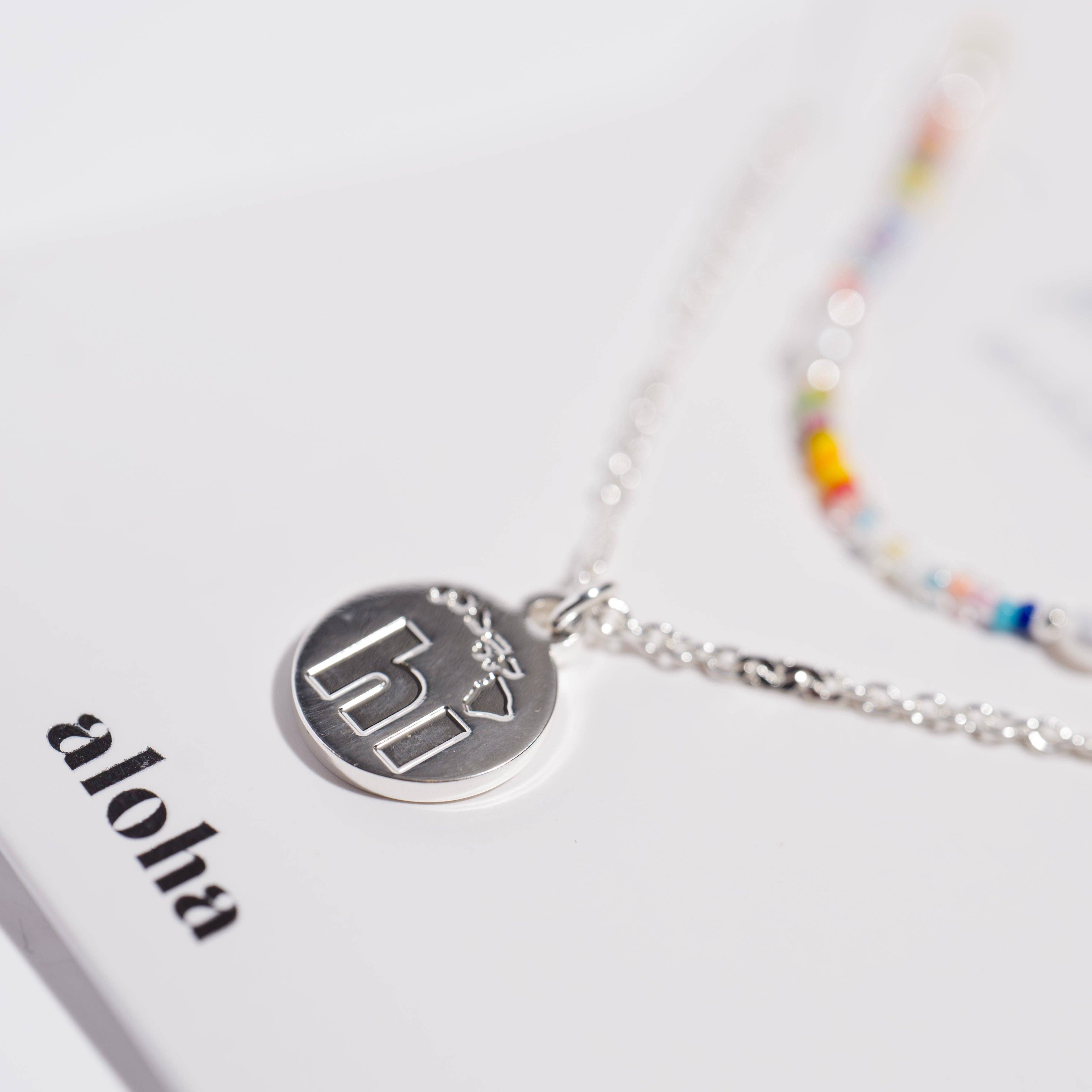 "Aloha" Silver Hawaii Necklace Set