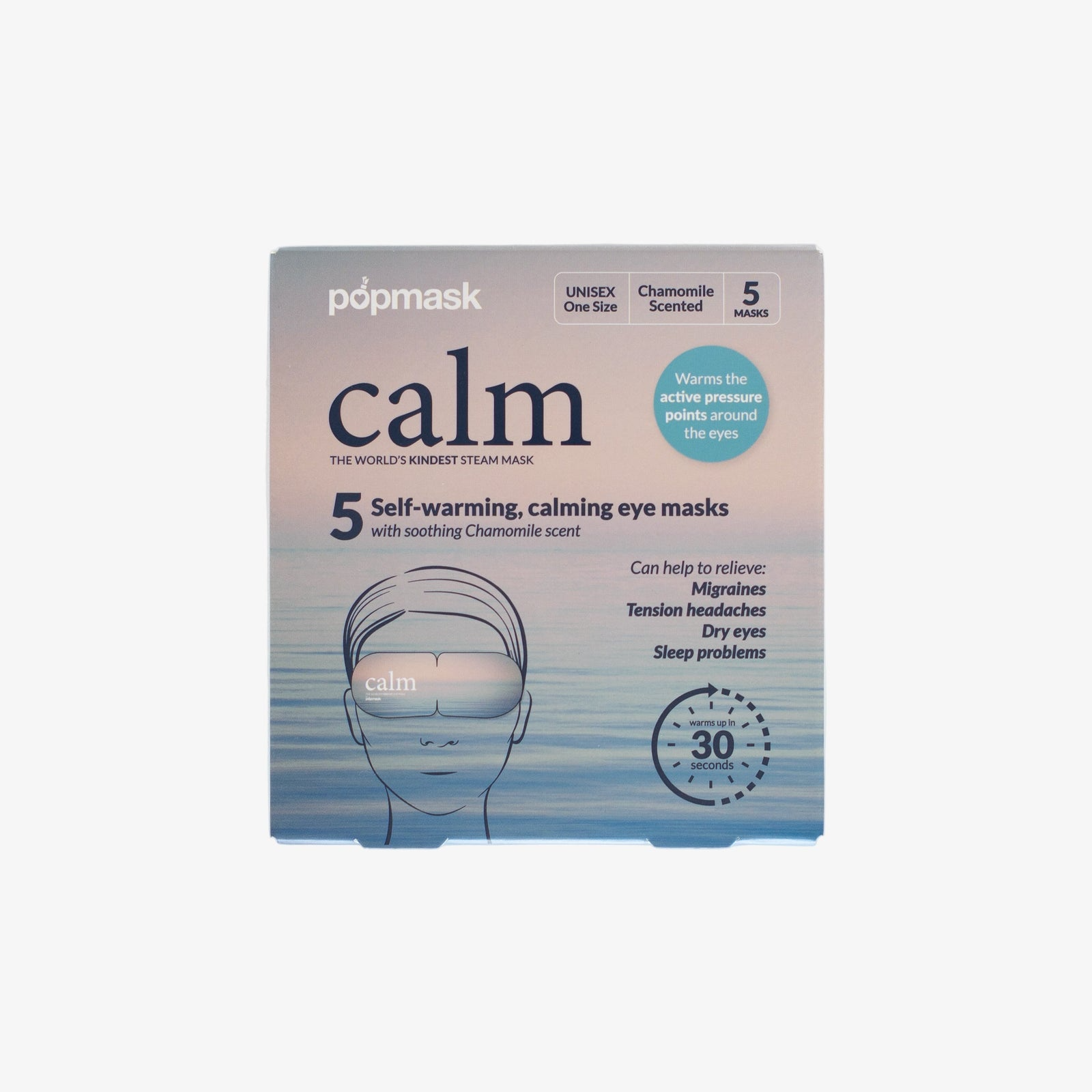 Calm Self-Warming Chamomile Scented Sleep Masks - 5-pack