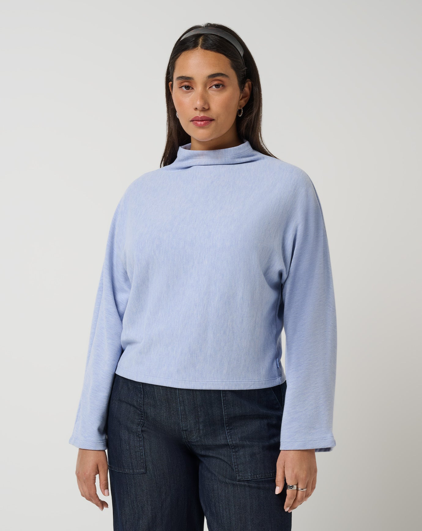 Cloud Sweater Mock Neck Top