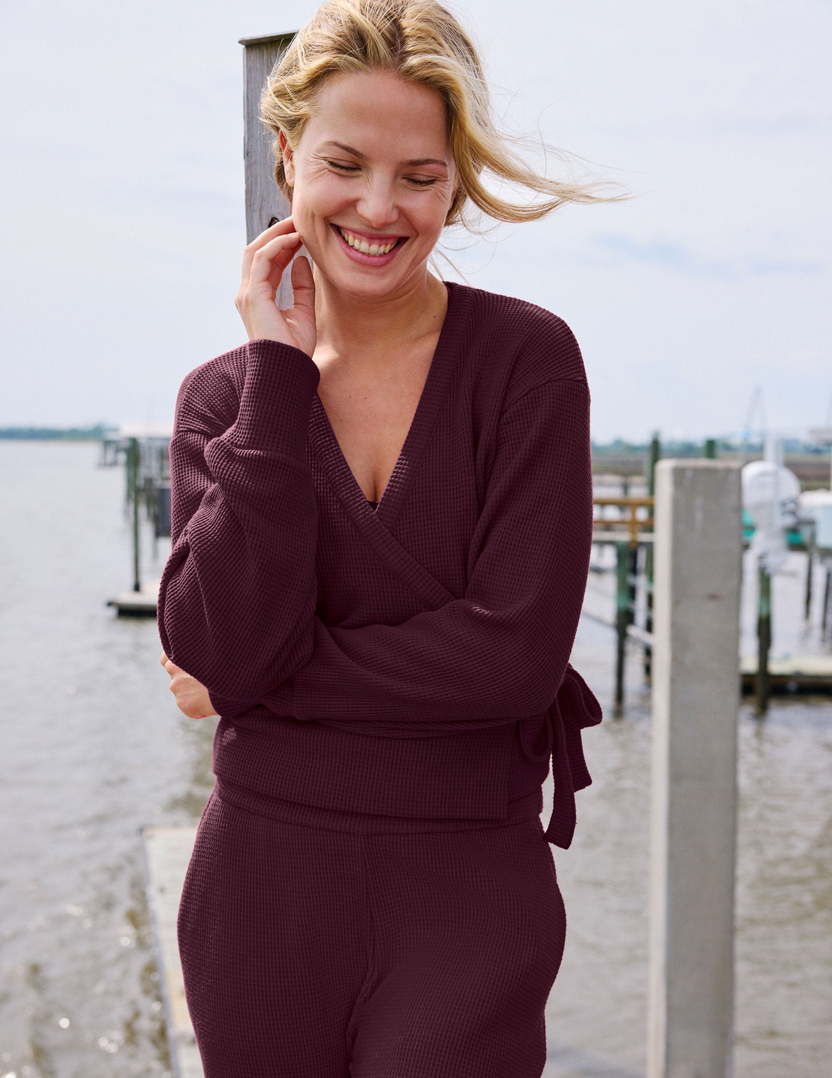 Rest Day Waffle Wrap Pullover