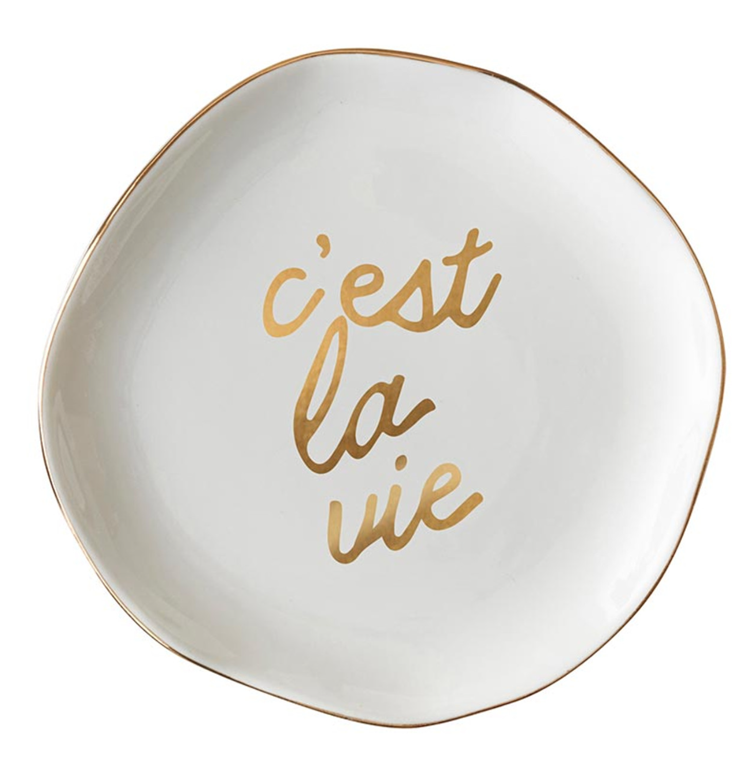 Ceramic Tray with Makeup Sponge - Ivory