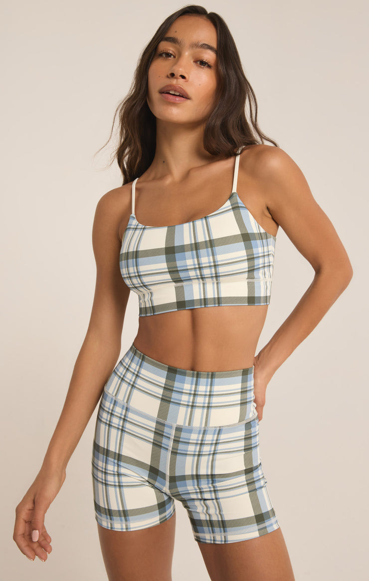 Shine Plaid Bra