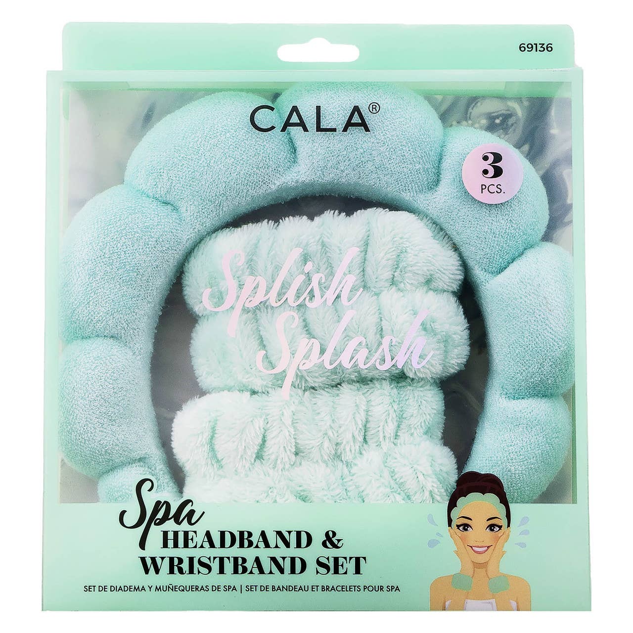 CALA Spa Bubble Puffy Headband/ Wristband