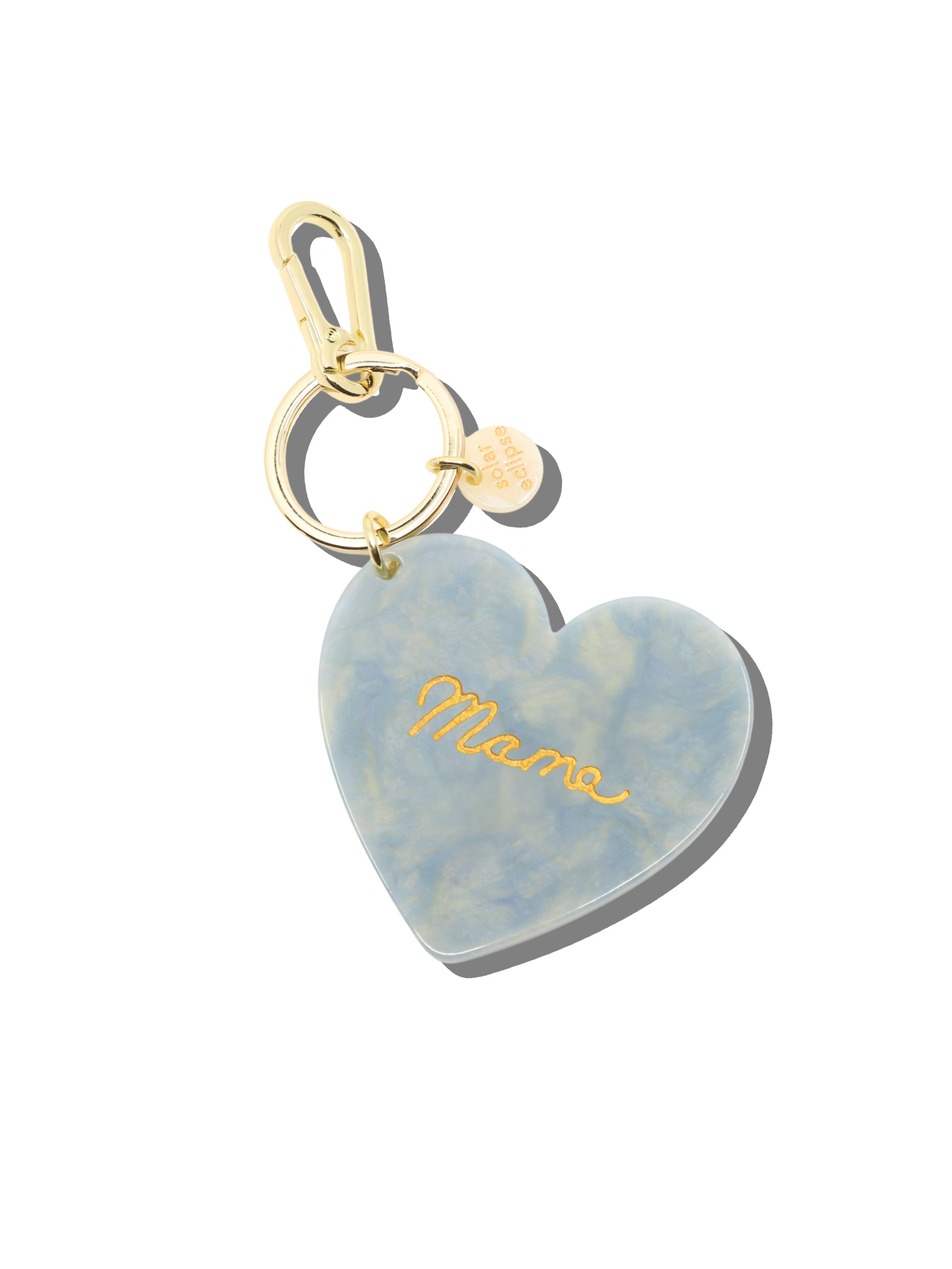 Hand-Painted Mama Heart Acetate Bag Charm + Keychain | Eco-Friendly
