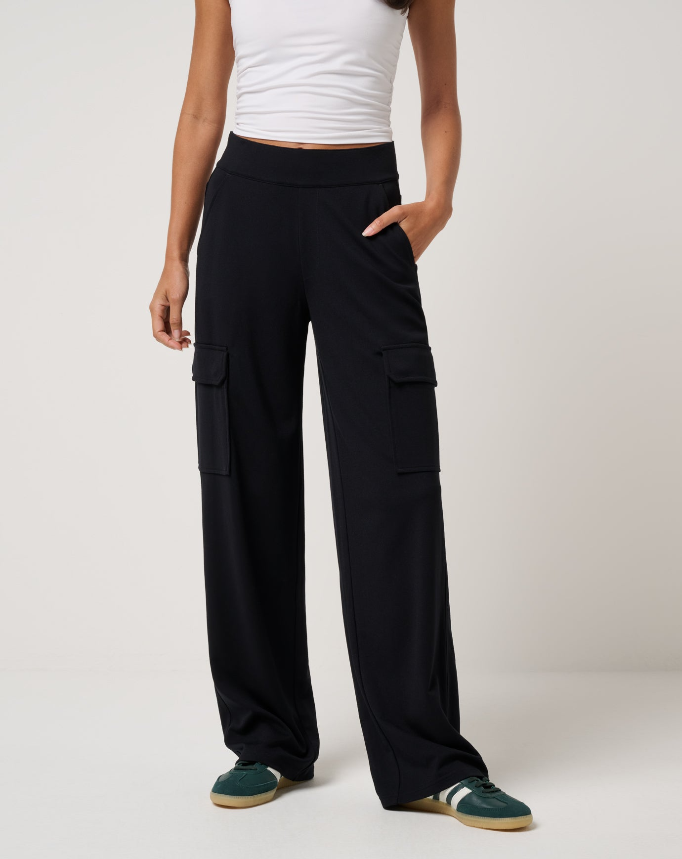Doubleknit Utility Wide Leg Pant