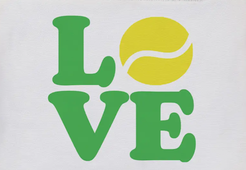 Linen Flat Zip Love Tennis Ball