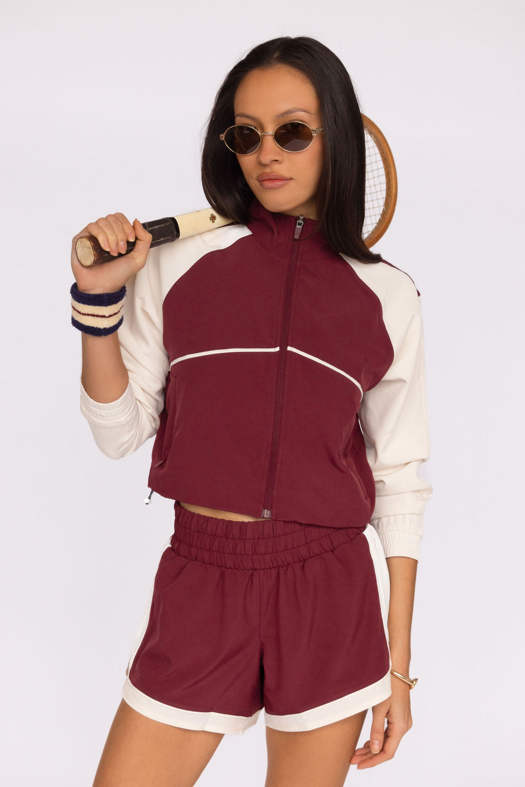 Burgundy and Ecru