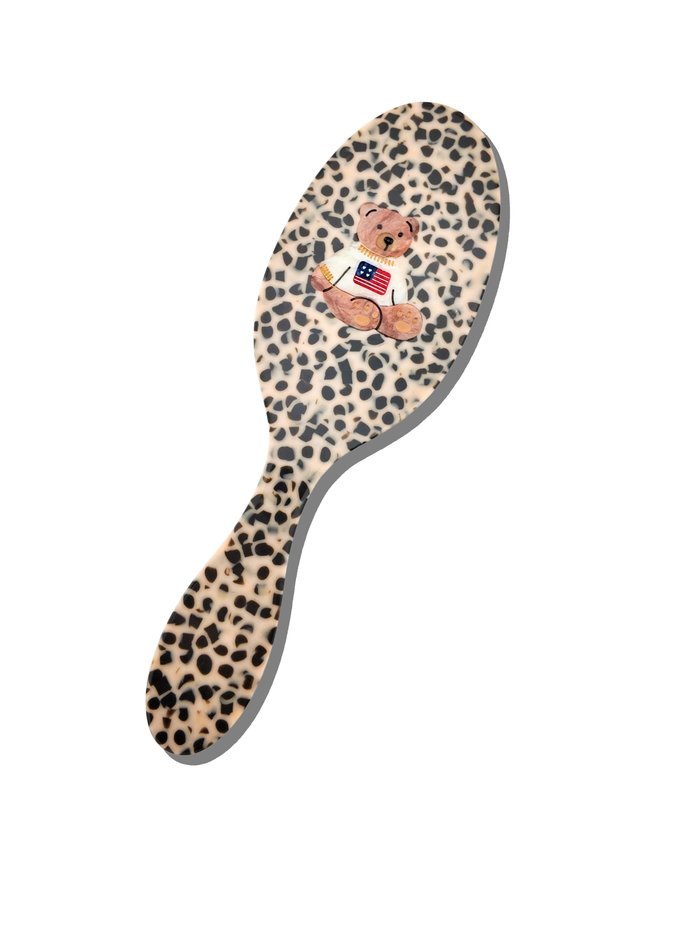 Hand-painted Americana Teddy Amazing Hair Day Brush | Eco-Friendly
