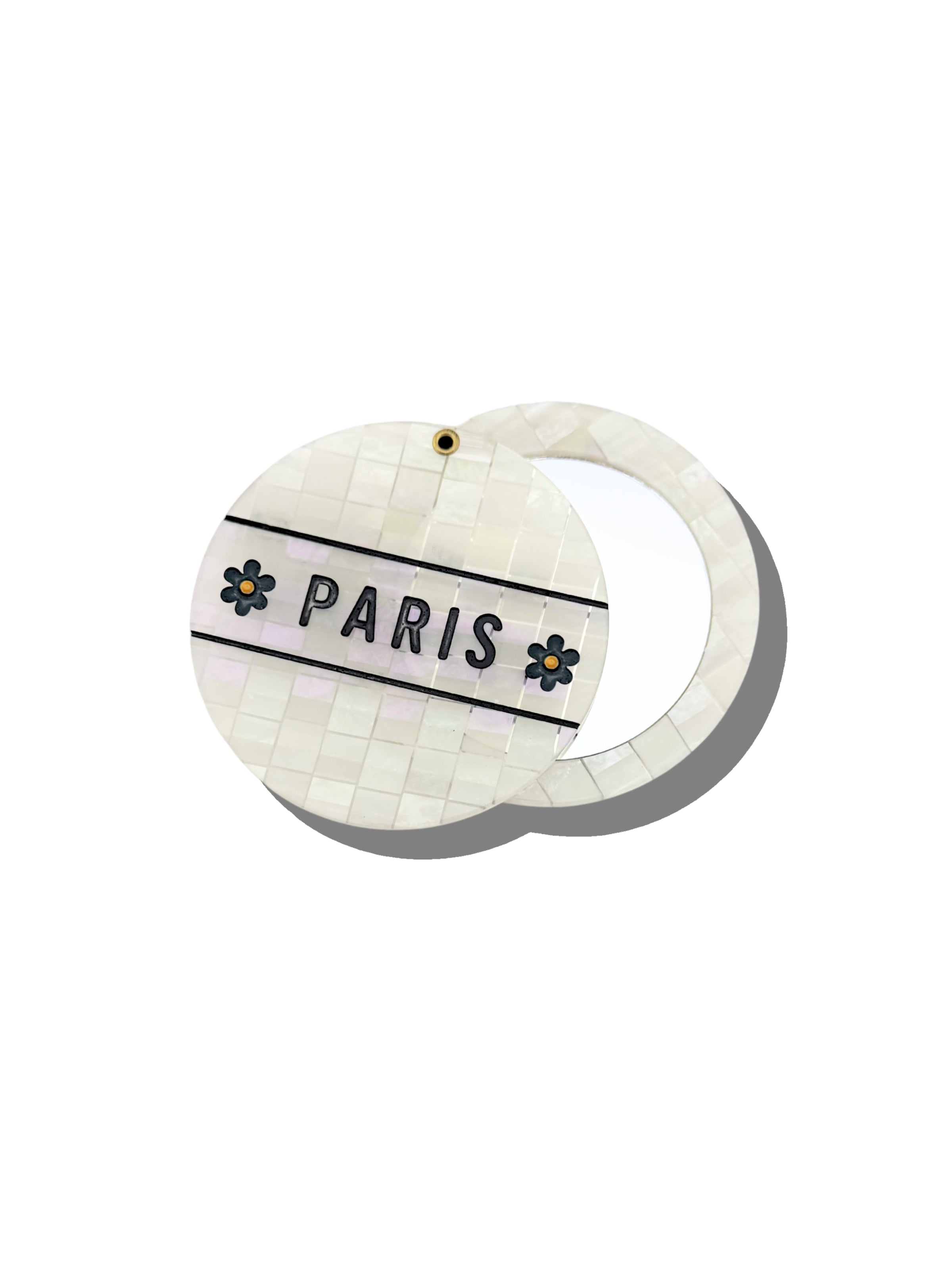 Hand-painted Paris Mosaic Compact Mirror | Eco-Friendly